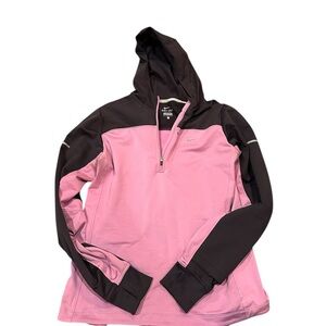 Nike Women's Pink and Gray Hoodie